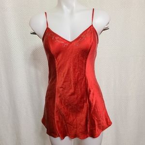 Silk Victoria's Secret Red Chemise Slip Dress